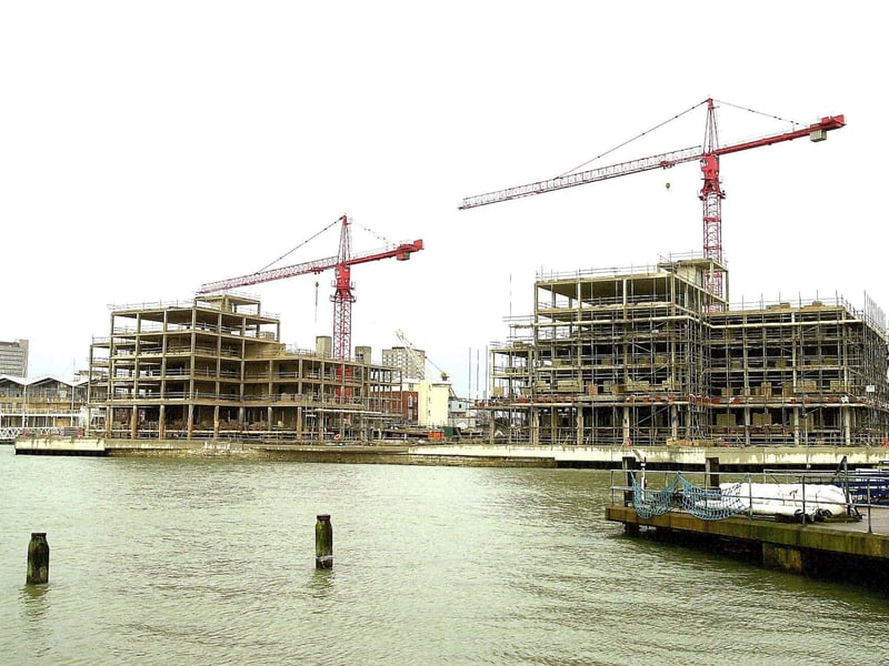 The Gunwharf development 10th February 2001, viewed from Old Portsmouth. Picture: Malcolm Wells. 010784-3
