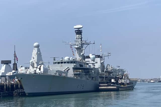 HMS Kent alongside Portsmouth after spending two months away. Picture: Jake Corben - JC Maritime Photos.
