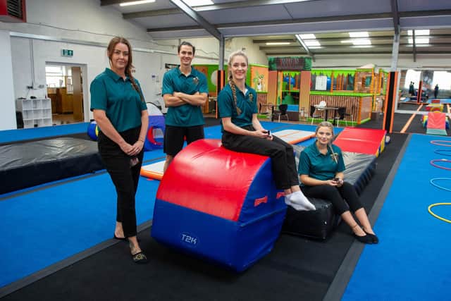 New soft play centre, Wild Wonderland has opened in Gosport on 23 September 2020
Pictured: Staff Gemma Woodford, Mark and Jessie Metelko and Shannon Waight.
Picture: Habibur Rahman