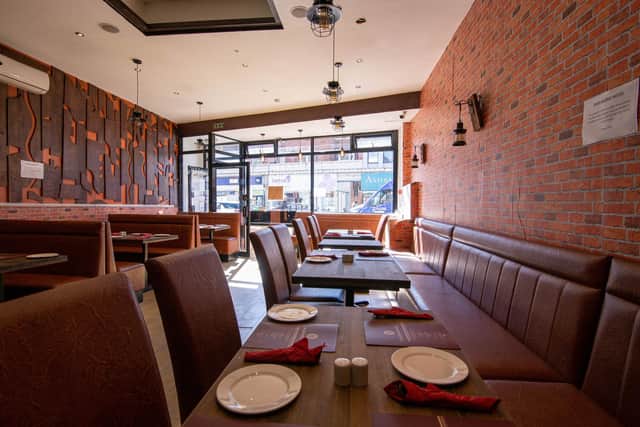 Gulshan Indian Food, London Road, Portsmouth opened in December but had to close and has just reopened for diners
Pictured: GV of inside Gulshan Food, Portsmouth on 9 June 2021
Picture: Habibur Rahman