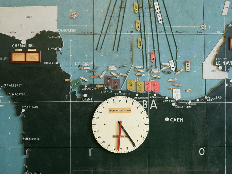 The landing sites in France shown in the Map Room (Photo by Leon Neal/Getty Images)
