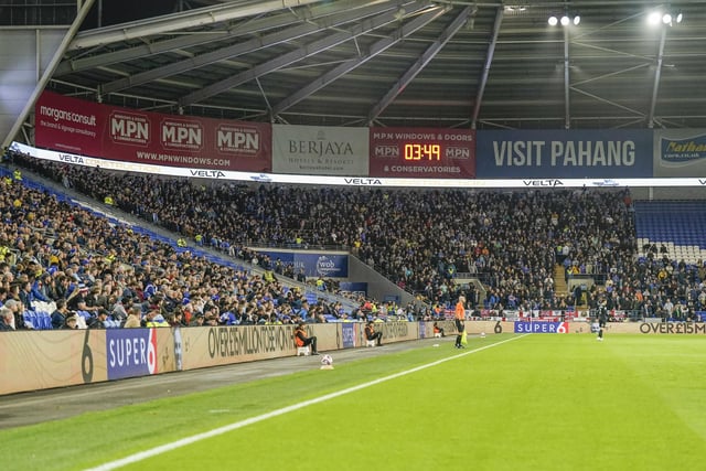 2,413 Pompey fans made the midweek trip to Cardiff.