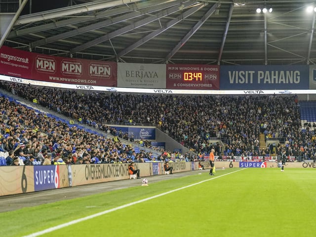 2,413 Pompey fans made the midweek trip to Cardiff.