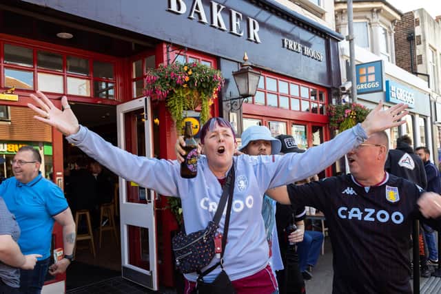 The boisterous fans are still hoping of getting into France today. Picture: Mike Cooter (290722).