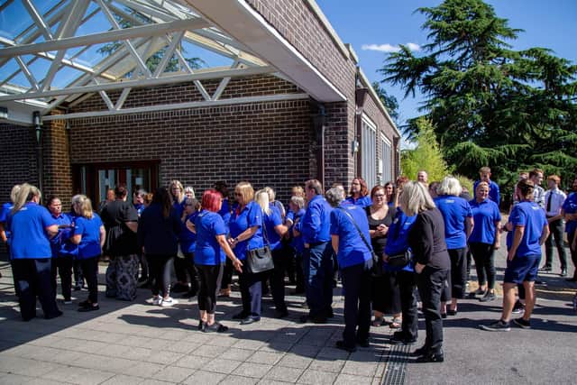 Tesco colleagues pay their respects to Gary. Picture: Habibur Rahman