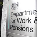 Signage for the Department for Work and Pensions in Westminster, London.