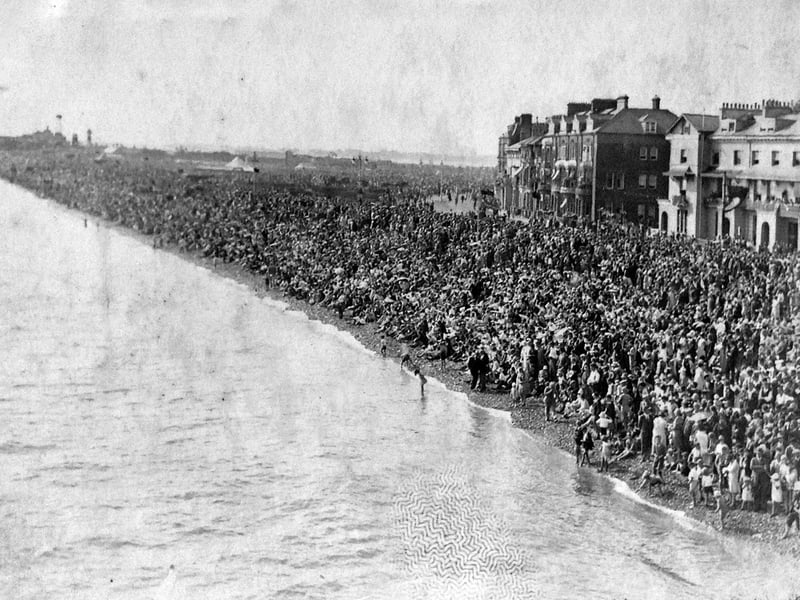 It is hard to imagine our city's beach areas ever being THIS busy today, but this is a scene of a packed Southsea beach in the 1930s right next to South Parade Pier. Pictured here is the crowds watching the Schneider Trophy on 13 September 1931