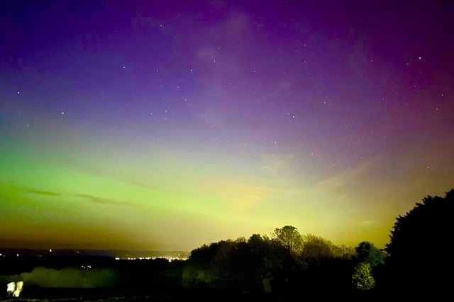 The Northern Lights seen over Portsdown Hill in Portsmouth.
