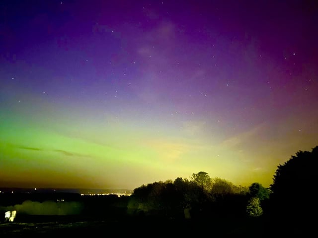The Northern Lights seen over Portsdown Hill in Portsmouth.