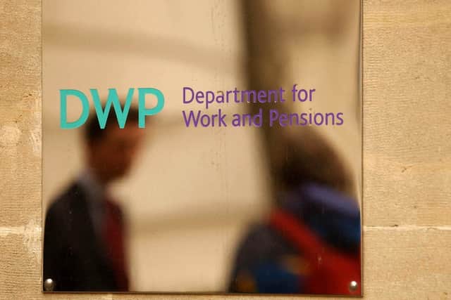 Undated file photo of the sign outside the Department of Works and Pensions in central London.