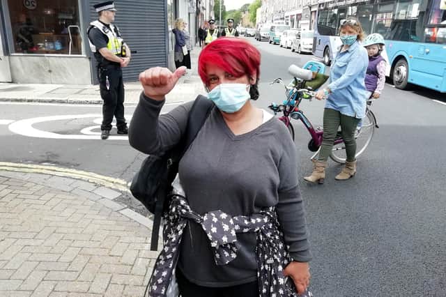 The Black Lives Matter protest and march took place in Portsmouth on Saturday, June 27. Pictured is: Anita Anongu, 52 from Waterlooville.  Picture: David George