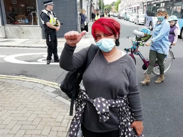 The Black Lives Matter protest and march took place in Portsmouth on Saturday, June 27. Pictured is: Anita Anongu, 52 from Waterlooville.  Picture: David George