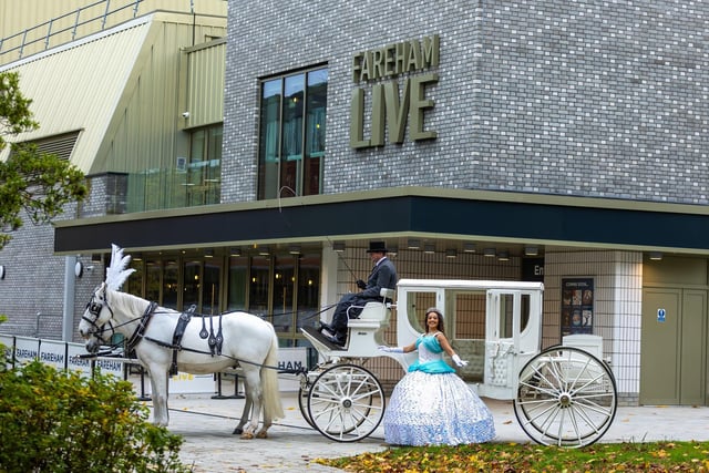 Cinderella was on hand to promote the upcoming Christmas panto of 'Cinderella' being held at Fareham Live this December.
Pictured - Cinderella was on hand with her horses and coach.
Photos by Alex Shute