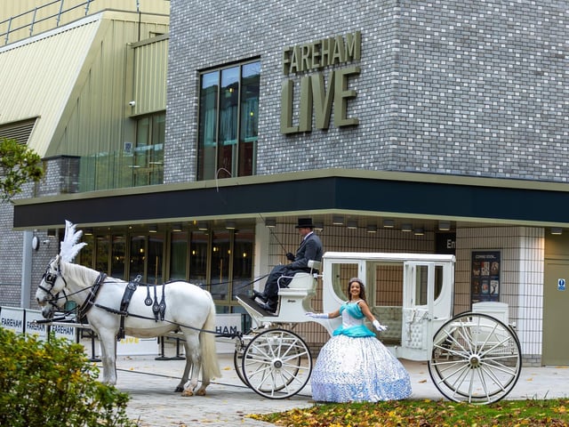 Cinderella was on hand to promote the upcoming Christmas panto of 'Cinderella' being held at Fareham Live this December.Pictured - Cinderella was on hand with her horses and coach.Photos by Alex Shute