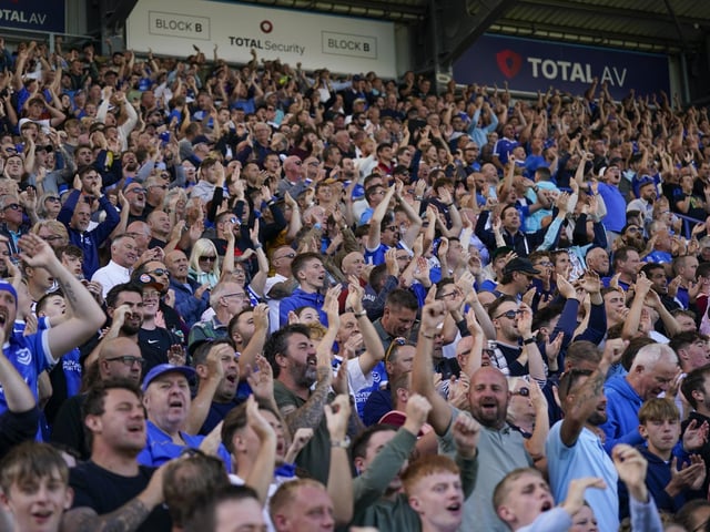 The Fratton End showing their passion during today's win against Lincoln