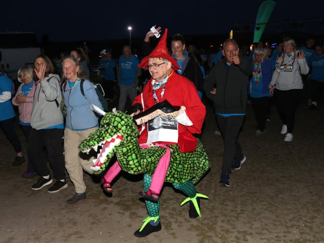 Fundraisers setting off during the event.