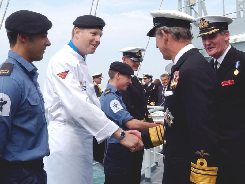 Prince of Wales onboard HMS Scott for the International Fleet Review.