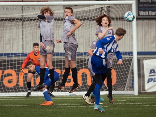 Action from the U15 Campbell McFaull Invitation Cup final between Hayling St Andrews Blue and Hayling St Andrew White. Picture: Keith Woodland (260221-130)