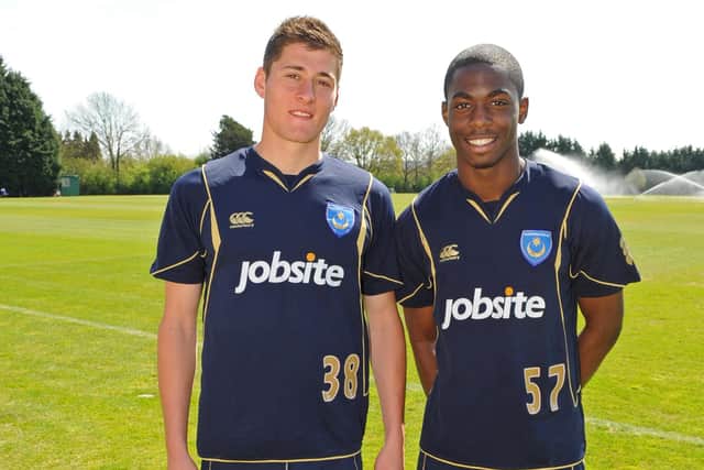 Joel Ward and Lenny Sowah both made their Pompey debuts in April 2010. Picture: Malcolm Wells