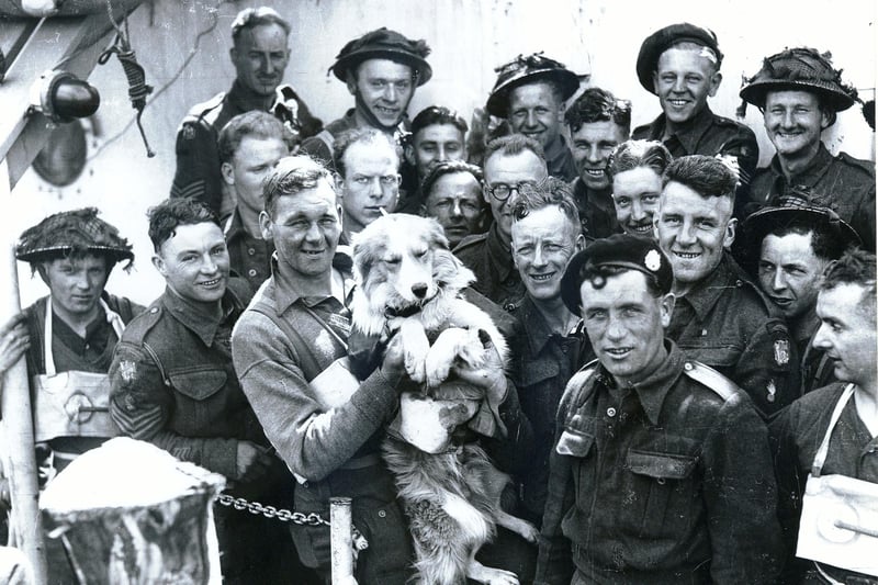 Troops, believed to be Royal Canadian Engineers, on board an LCI(L) alongside South Parade Pier, about to embark for Normandy.