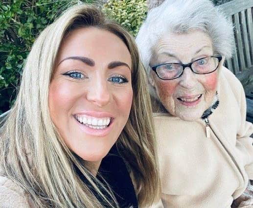 Peggy Gibbs with her granddaughter Lydia Mckay