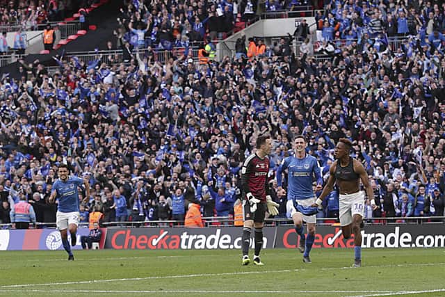 Pompey at Wembley last year. Credit: Barry Zee