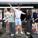 Pictured is: Andy Grant, Executive Principal of the Learning Trust at ST Vincents College with the band VigilantePicture: Keith Woodland (080621-45)