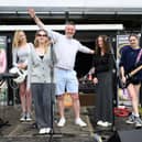 Pictured is: Andy Grant, Executive Principal of the Learning Trust at ST Vincents College with the band VigilantePicture: Keith Woodland (080621-45)