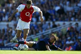 Robert Pires' theatrics helped earn Arsenal a draw against Pompey during their 2003-04 'Invincibles' campaign   Picture: Clive Mason/Getty Images