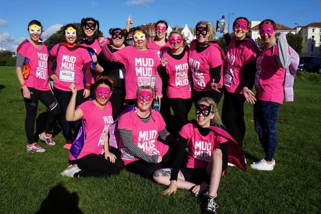Fran Chester (fourth from the right) taking part in Race for Life 2021. 