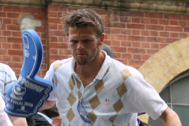 Hermann Hreidarsson was lively during Pompey's FA Cup parade in May 2008. Picture: Zoe Shardlow