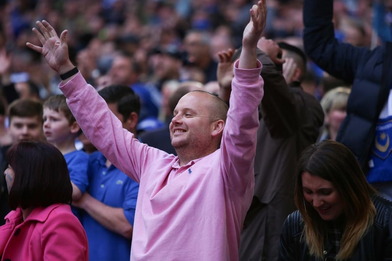 Pompey fans at Wembley against Sunderland in the Checkatrade Trophy final on March 31, 2019. Picture: Habibur Rahman