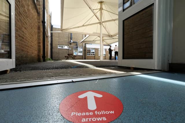 Markers for the one way system at Priory School, Southsea.

Picture: Chris Moorhouse