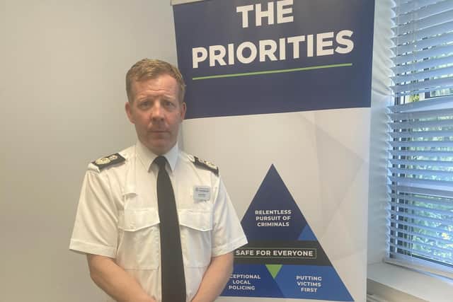 Chief constable Scott Chilton at headquarters in Eastleigh on June 13, 2023.