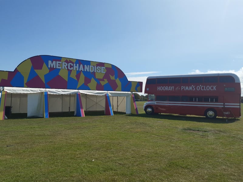Facilities are being put in place including a Pimms bus and merchandise stand