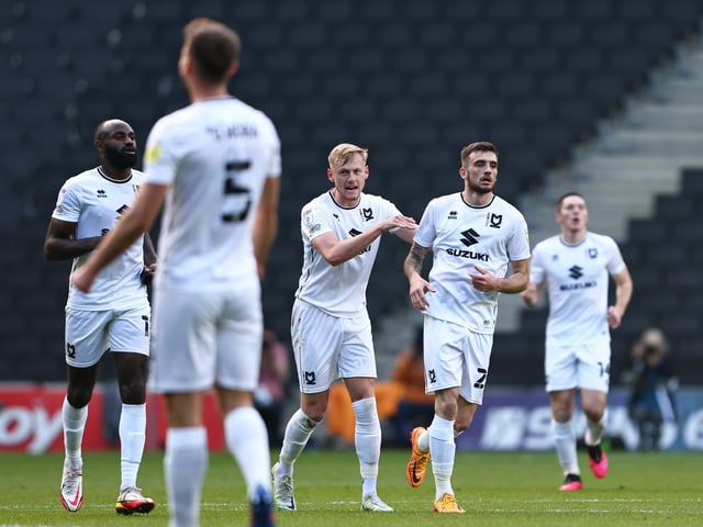 MK Dons - 8
D - Bolton 3-3 MK Dons (2021-22)
D - Doncaster 1-1 MK Dons (2020-21)
W - Shrewsbury 0-1 MK Dons (2019-20)
W - Oldham 1-2 MK Dons (2018-19)
L - MK Dons 1-0 Wigan (2017-18)