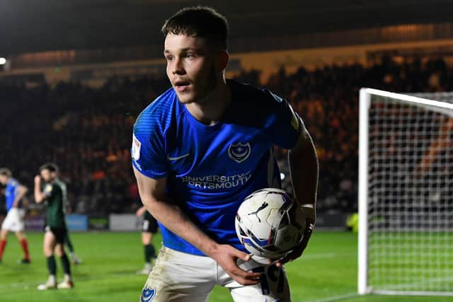 George Hirst played the entirety of Pompey's defeat to Plymouth last night.   Picture: Graham Hunt