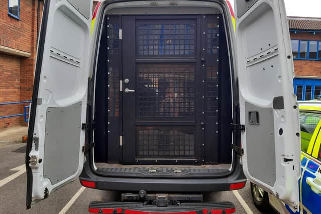 Fareham police posed a picture of one of their vans on Facebook, saying that an arrested person had complained about the size