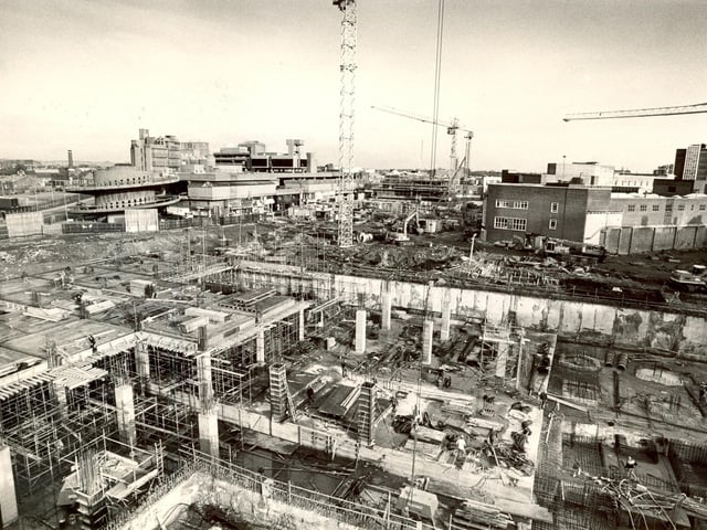 Cascades Shopping Centre under construction, pictured in January 1988