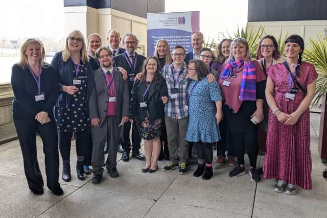 The founding officers of NDSPG celebrate World Down Syndrome Day two weeks ago at the House of Commons. Picture: Emily Turner