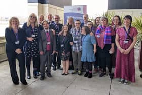 The founding officers of NDSPG celebrate World Down Syndrome Day two weeks ago at the House of Commons. Picture: Emily Turner