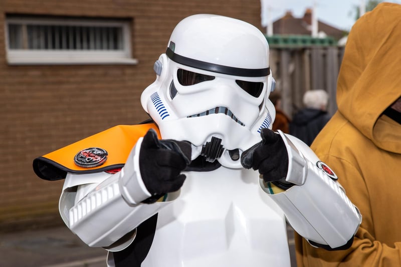 Star Wars day was celebrated in full force on Thursday afternoon at Vanguard Comics with characters from the movies posing for photos with fans.

Pictured - Star Wars characters posing outside Vanguard Comics in Portsmouth

Photos by Alex Shute