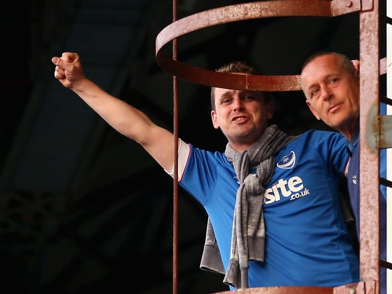 Pompey fans celebrate League Two title success after beating Cheltenham at Fratton Park in May 2017. Photo by Harry Murphy/Getty Images