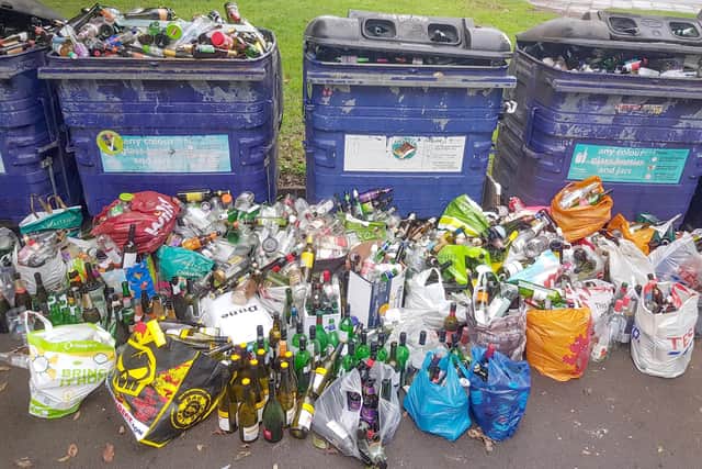 This bottle bank is situated just off Victoria Avenue in Old Portsmouth. Picture taken on Boxing Day 2020.Picture: Steve Lewis