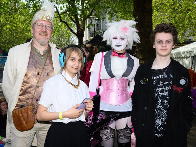 Tia Pearson with friends. Picture: Keith Woodland (110521-192)
