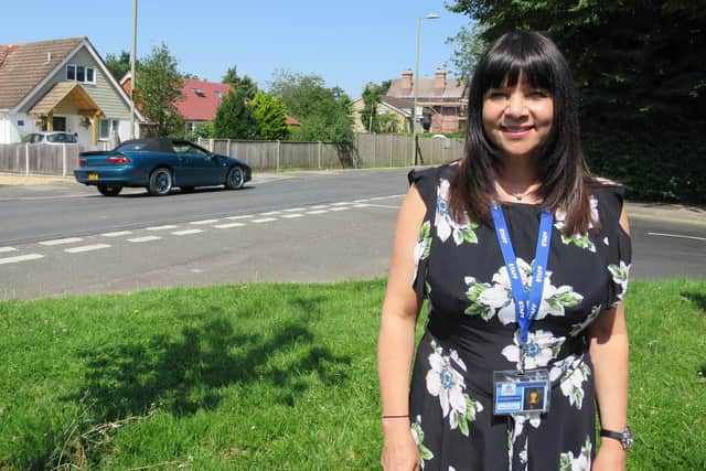 Headteacher Jill Pearce-Haydon outside St James' CE Primary School in Bellevue Lane, Emsworth.Hampshire police are supporting a national speeding campaign. Picture: Ben Fishwick