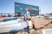Street artist ATM - Mark Anthony - in front of the mural at the Langstone Harbour Office in Ferry Road, Hayling Island
Picture: Habibur Rahman