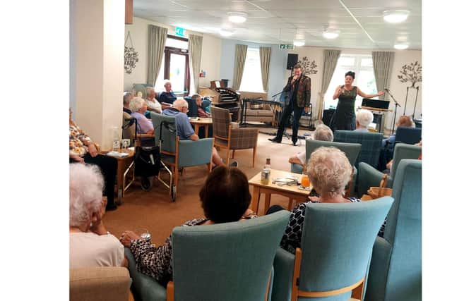 Caption: Annie Riley, the lead vocalist on The Not Forgotten music tour, has been entertaining care home residents in Fareham and Gosport.