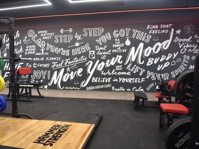 The interior of Snap Fitness.