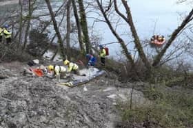 Rescue teams look for dog at Emsworth Harbour. Pic HIWFRS